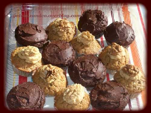 Cupcakes au café et aux noix/cupcakes chocolat-orange