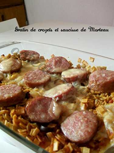 Gratin de crozets et saucisse de Morteau