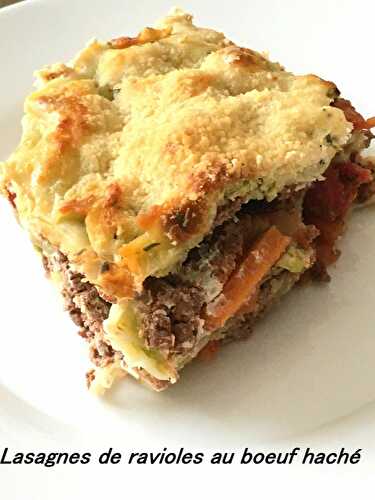 Lasagnes de ravioles au boeuf haché