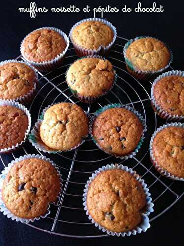 Muffins à la noisette et aux pépites de chocolat