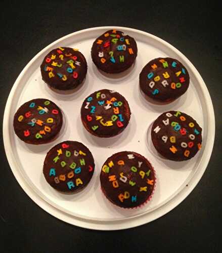 Muffins alphabet nappage au chocolat