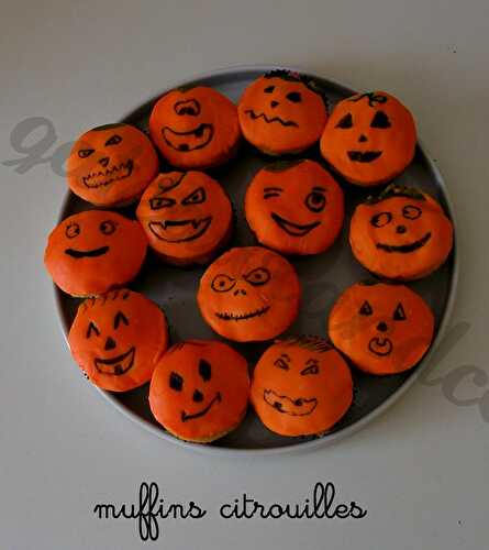 Muffins citrouilles au coeur de nougat