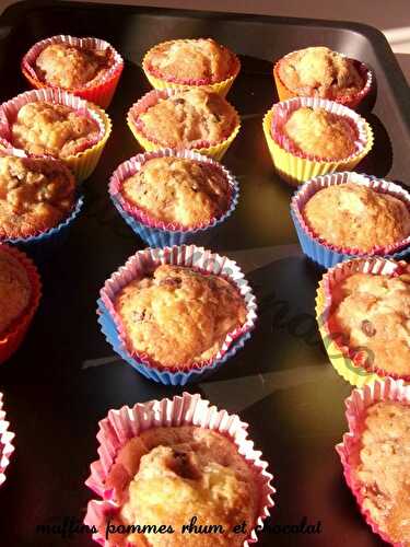 Muffins pommes rhum et chocolat