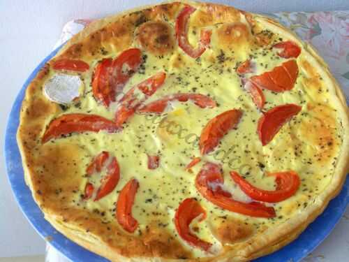 Quiche au chèvre, tomates, basilic