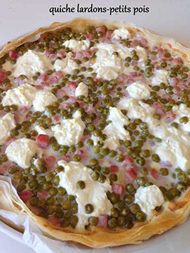 Quiche aux lardons et petits pois