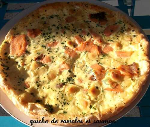 Quiche de ravioles et saumon