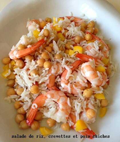 Salade de riz, crevettes et pois chiches