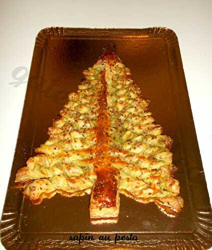 Sapin de Noël feuilleté au pesto