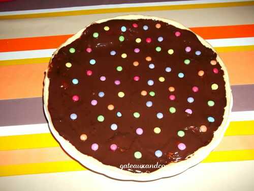 Tarte au chocolat et smarties