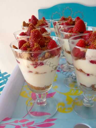 Verrine fraises, fromage blanc et spéculoos