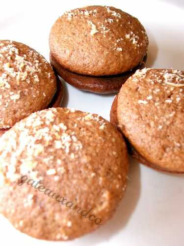 Whoopies chocolat-noisette, fourrés au nutella