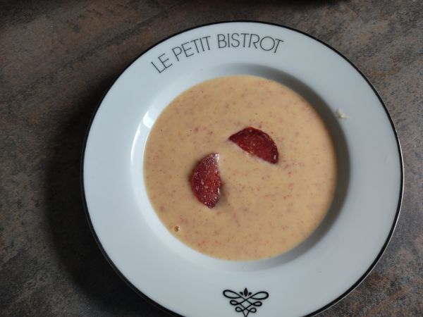 Velouté de coeur de palmier et chorizo au compact cook pro