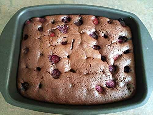 Gâteau moelleux chocolat et framboises