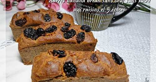 Barres banana bread sans oeuf, sans sucre aux 5 parfums