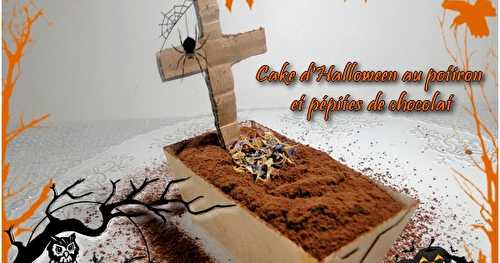 Cake d'Halloween au potiron, épices et pépites de chocolat