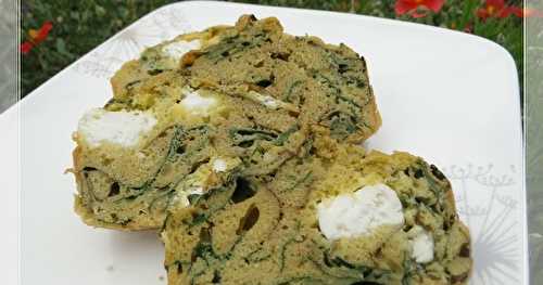 Cake salé aux feuilles de blettes, oseille et feta sans gluten