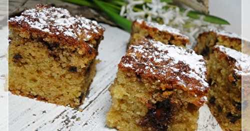 Carrés aux amandes et aux pépites de chocolat