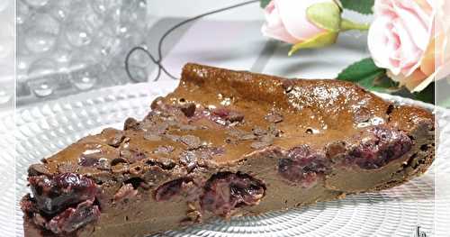 Clafoutis au chocolat et aux cerises sans gluten et sans lactose