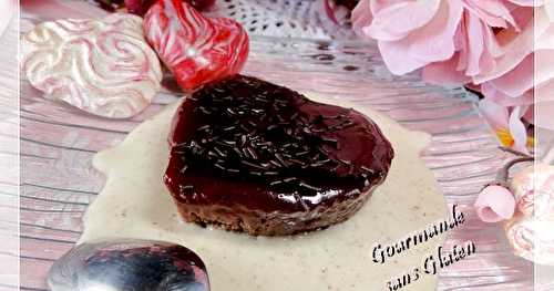 Fondants chocolat à la polenta, caramel à la framboise