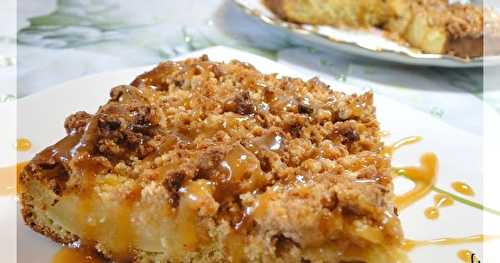 Gâteau crumble aux pommes, caramel coco