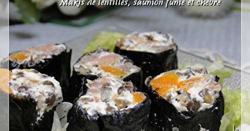 Makis de lentilles, saumon fumé et chèvre