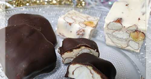 Nougat maison, chocolat fourré au nougat