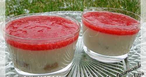 Panna Cotta NATALI à la purée d'amandes et coulis de fraises