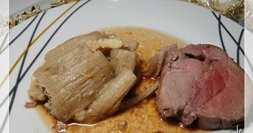 Roti de sanglier et cardons aux marrons