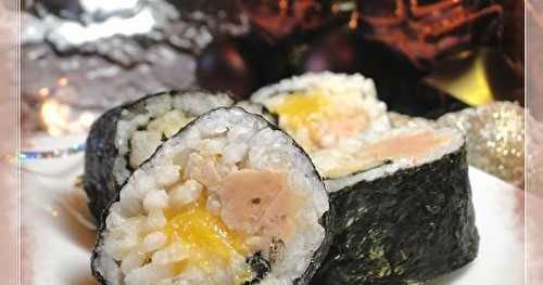 Sushis de foie gras et mangue