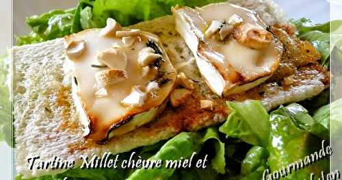 Tartine millet de Natine au chèvre, miel et noix de cajou