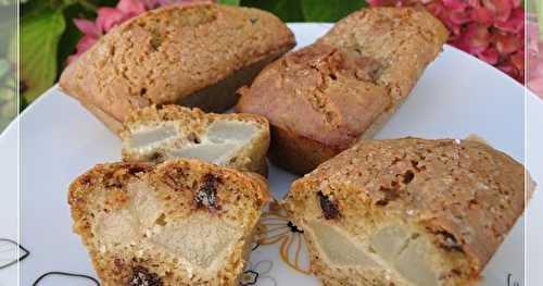 Petits cakes poires chocolat façon gâteau au yaourt sans gluten