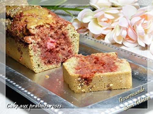 Cake aux pralines roses sans gluten et sans lactose