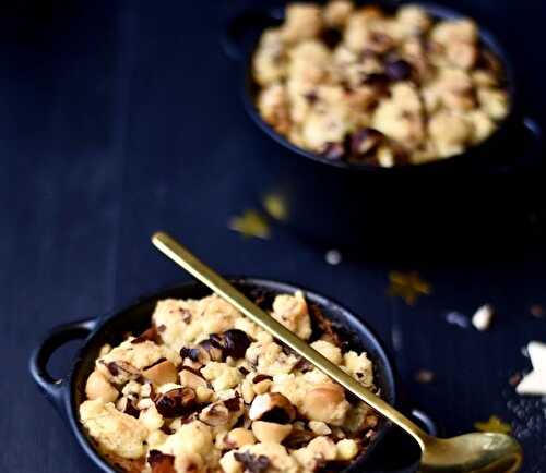 Crumble potimarron, châtaigne et noisette