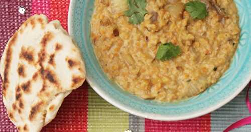 Dhal de lentilles corail et naans 