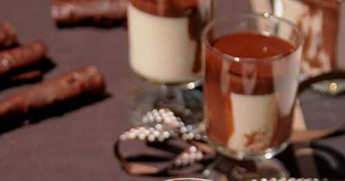 Panna cotta au baileys, coulis et cigarettes au chocolat