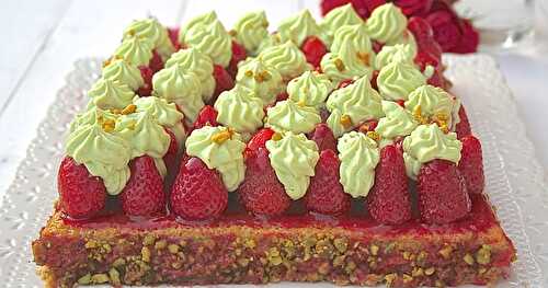 Tarte aux fraises, chantilly pistache de Christophe Michalak 