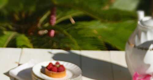 Tarte aux framboises et eau de fleur d'oranger