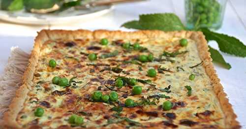 Tarte aux petits pois, ricotta et menthe 