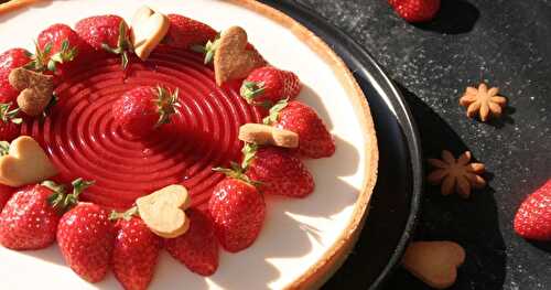 Tarte pannacotta très fraises pour la fête des Mamans