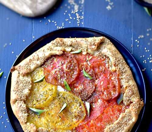 Tarte rustique aux tomates multicolores 🍎