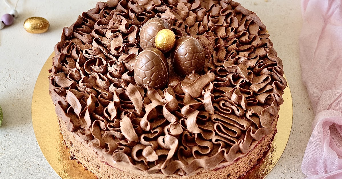 Charlotte au chocolat et aux framboises pour Pâques