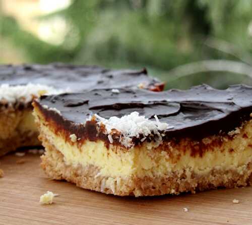 Bounty cheesecake (cheesecake à la noix de coco et au chocolat)