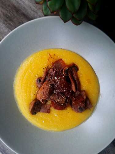 Champignons en daube, polenta au Salers