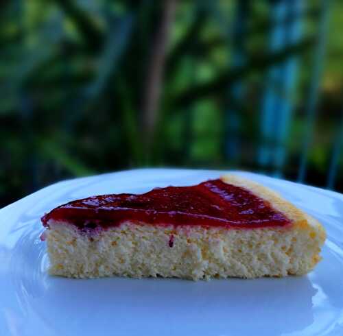 Délice fondant fromage blanc, coco, framboises