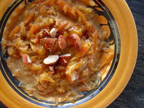 Halwa indien aux carottes, courge Butternut et épices