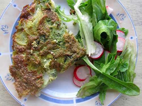 La frittata du frigo, pour dépanner (pommes de terre, oignons, courgettes)