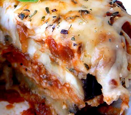 Lasagnes d'aubergines à la dinde et au fromage de brebis