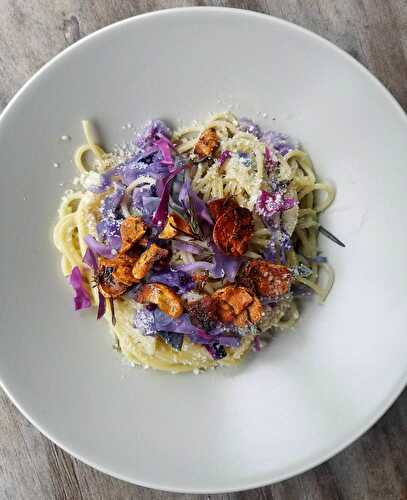 Spaghetti ail frit -chou rouge