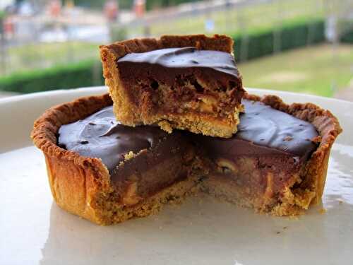 Tarte chocolat cacahuètes façon Snickers et Twix