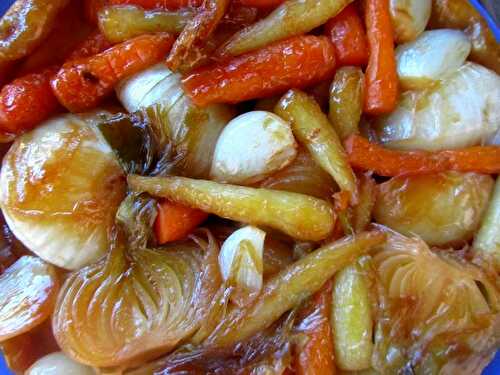 Tatin de jeunes carottes, oignons et ail nouveaux, au sirop d'érable